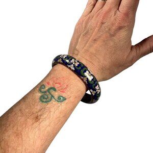 Vintage Blue Cloissone Womens Bangle Bracelet